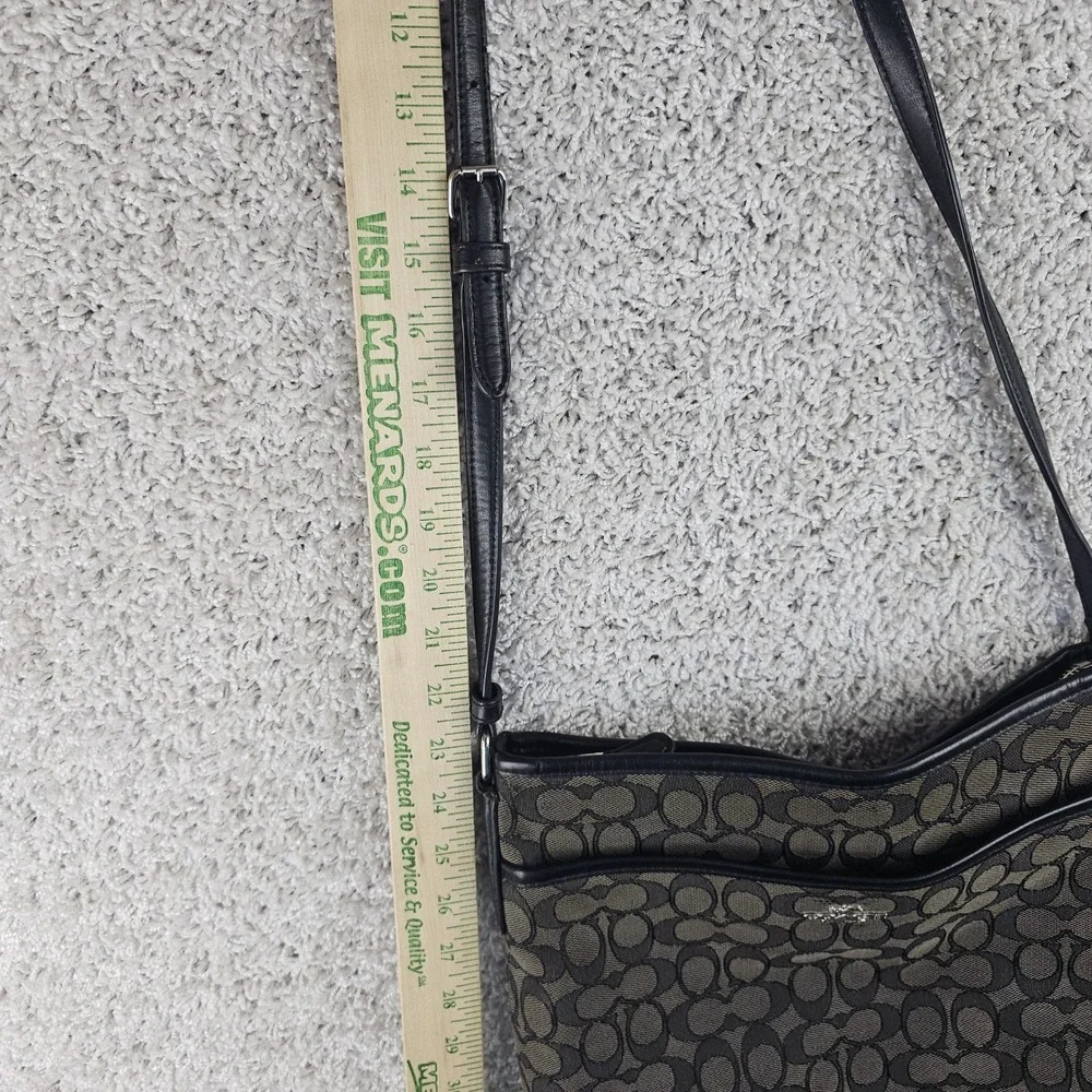 Coach Crossbody Signature Canvas Gray & Black Bag Purse (Wear) F58285